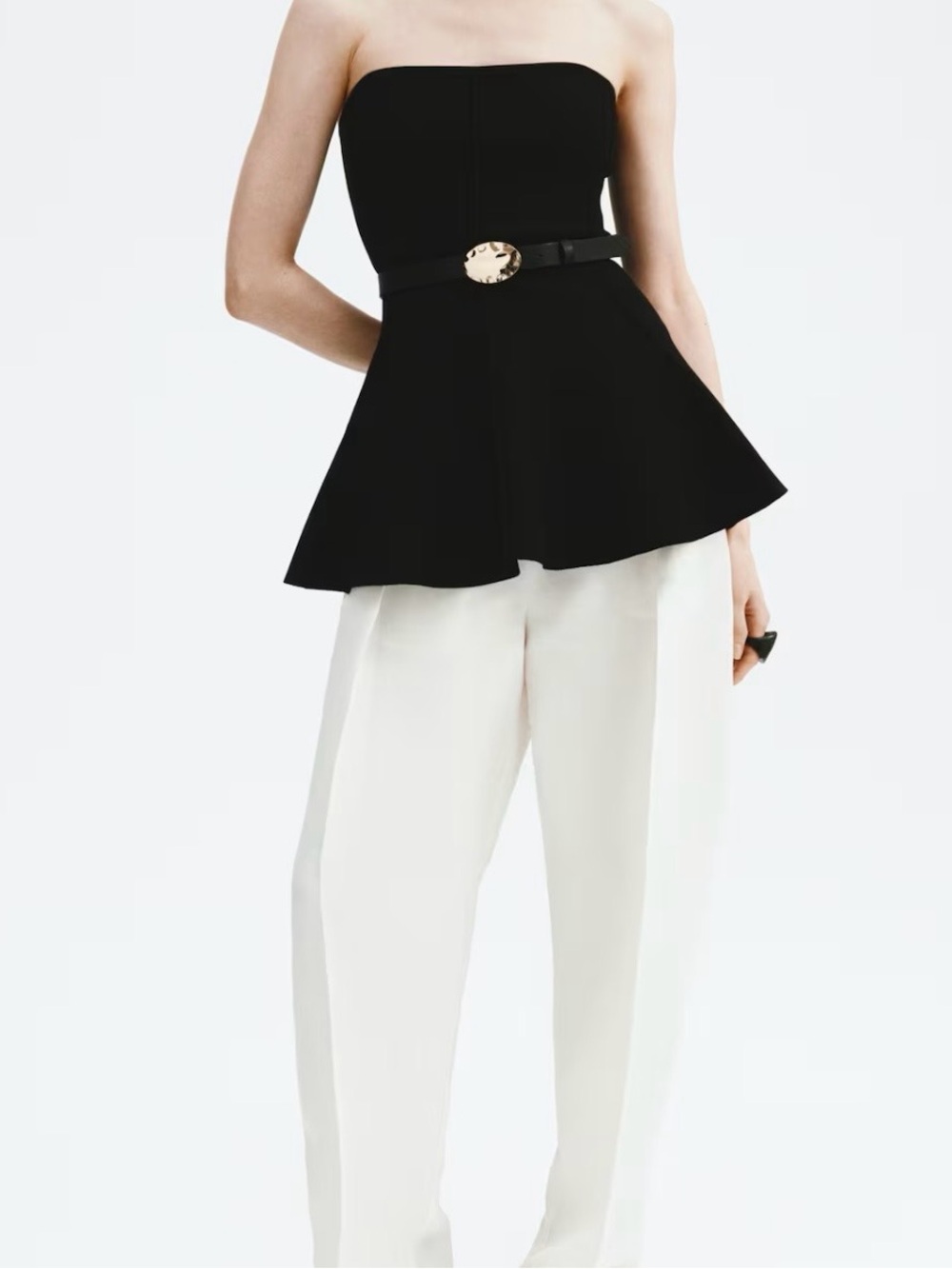 H&M Edition Black Strapless Peplum Top. Worn Once